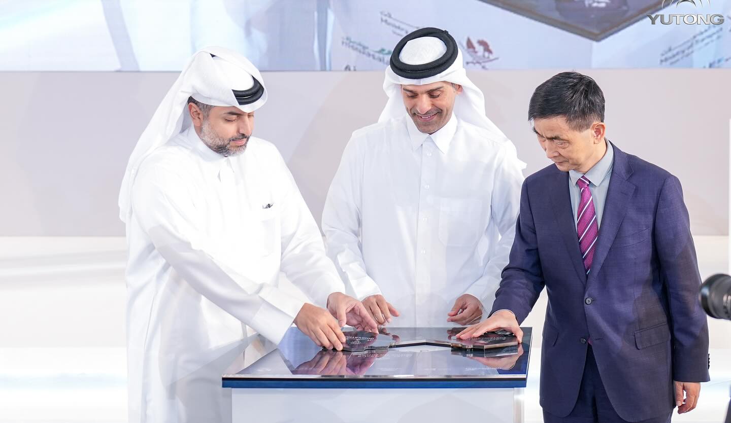 Qatar Minister of transport Lays Foundation Stone for Electric Bus Plant at Um Al Houl