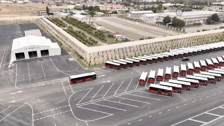 Azerbaijan President Witnesses Delivery of 235 Yutong Buses to Ganja