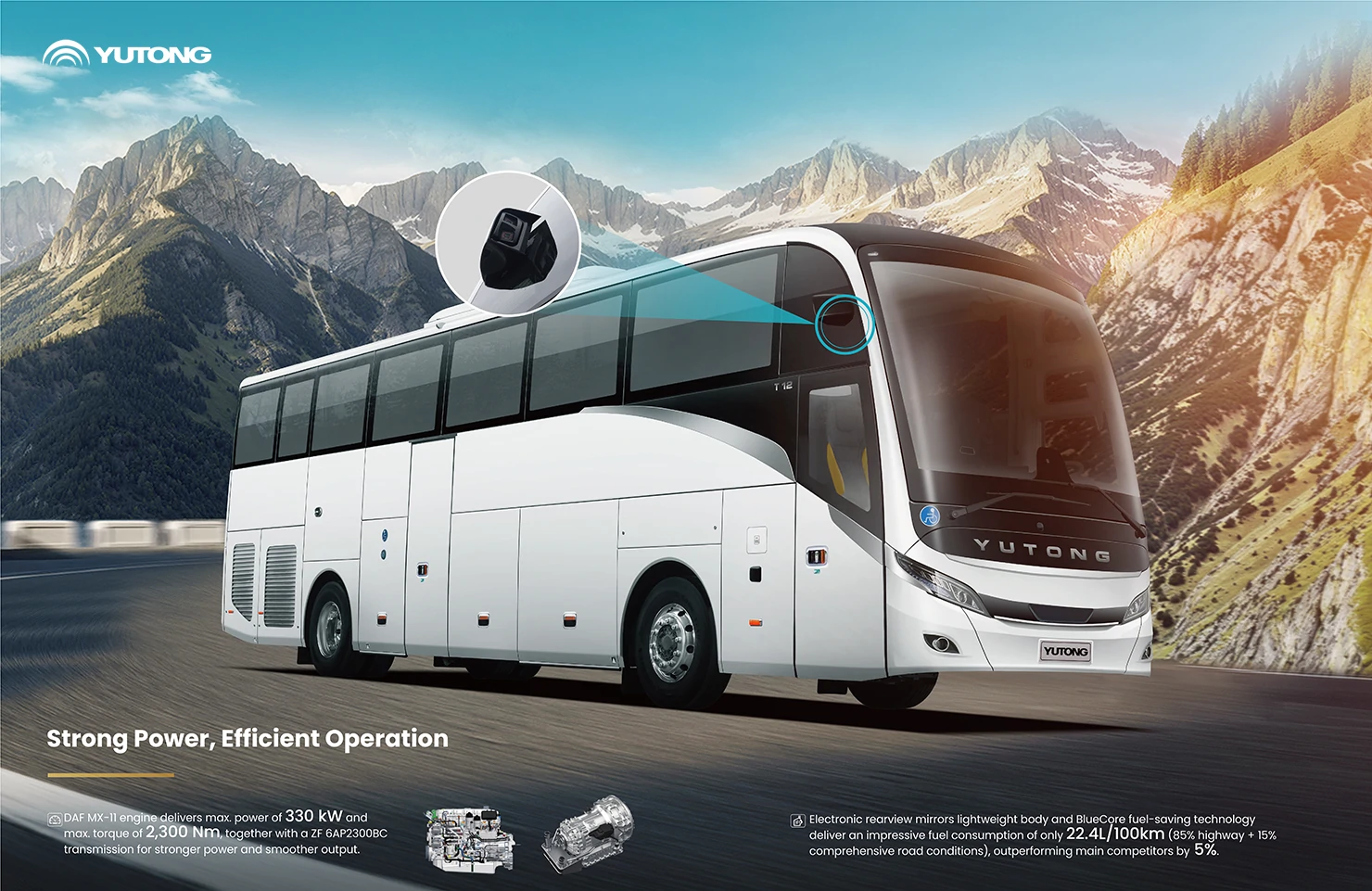Yutong left-hand drive diesel coach T12 debuts: superior reliability for premium travel Yutong left-hand drive diesel coach T12 debuts: superior reliability for premium travel