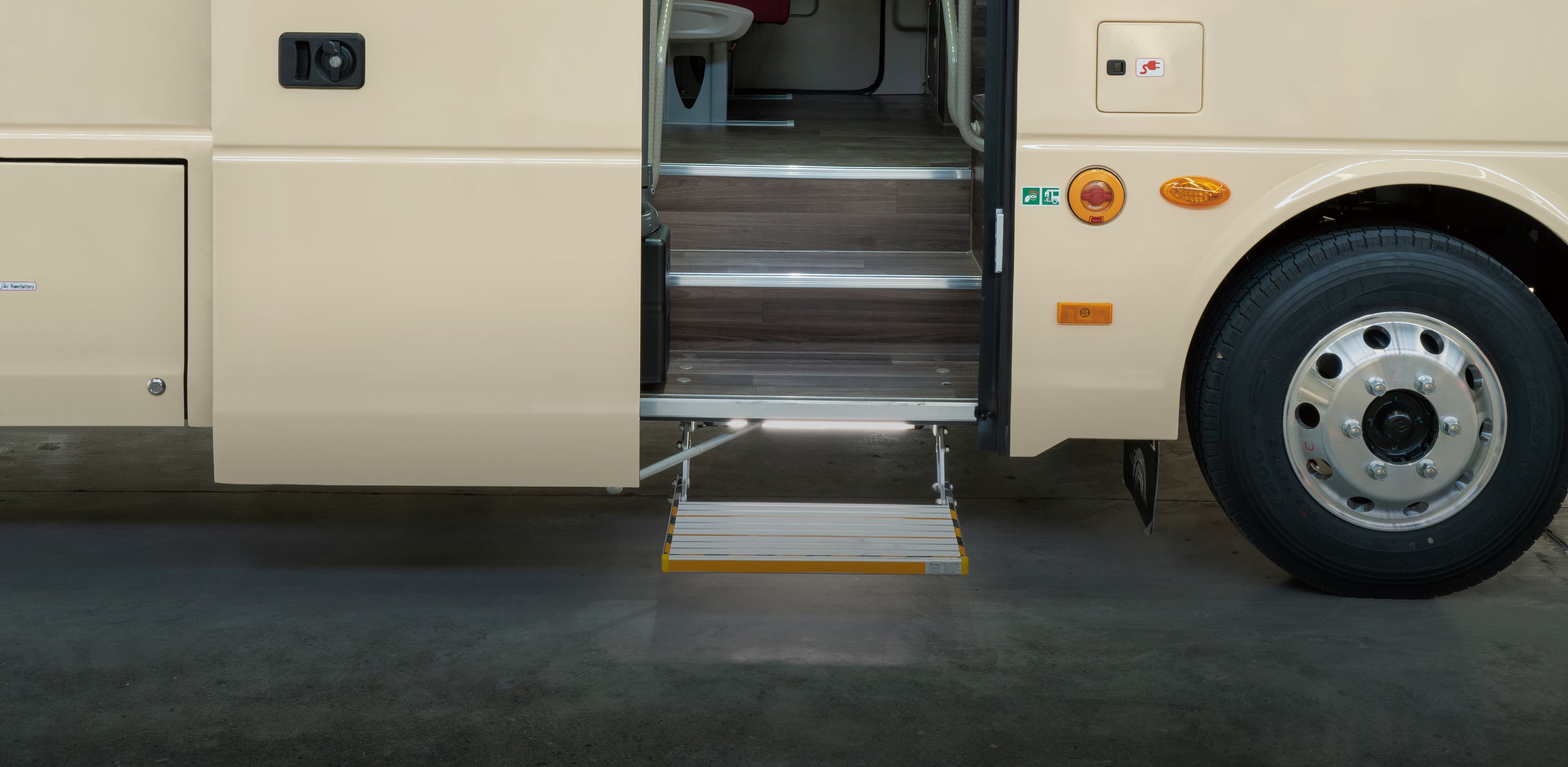 Pneumatic out-swing door