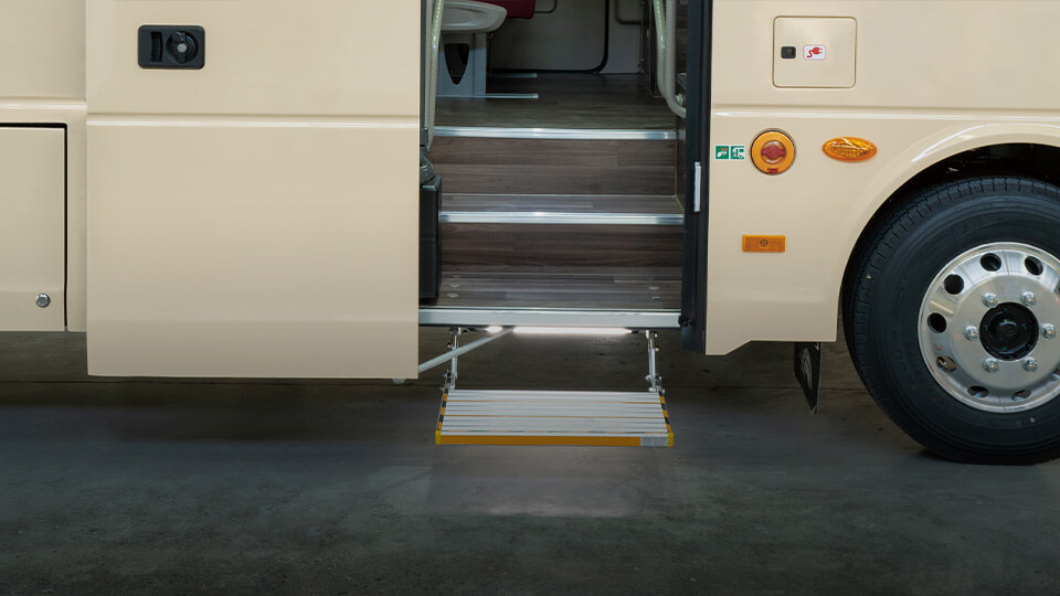 Pneumatic out-swing door