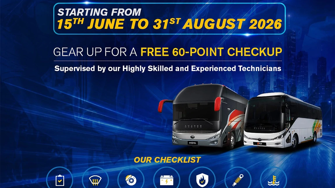 Yutong has launched an annual free vehicle inspection service month in Pakistan with professional care for every journey