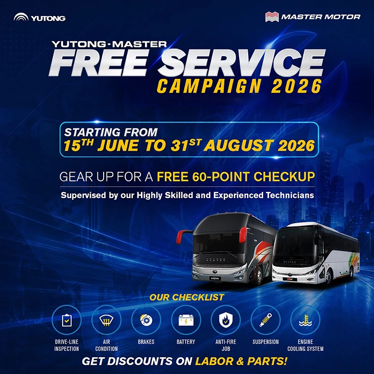 Yutong has launched an annual free vehicle inspection service month in Pakistan with professional care for every journey Yutong has launched an annual free vehicle inspection service month in Pakistan with professional care for every journey